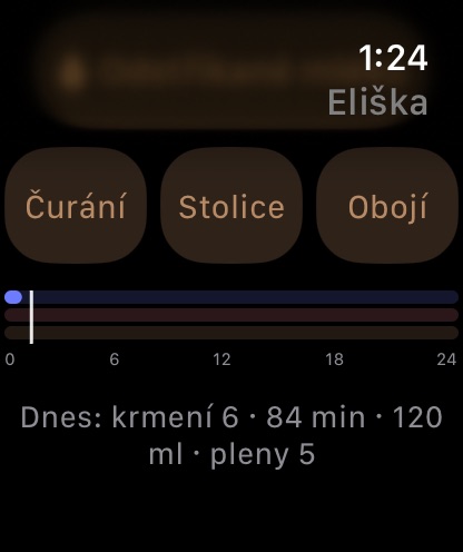 Dnes: spánek, krmení, pleny