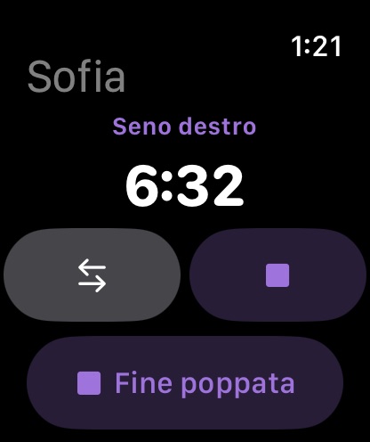 Poppata in corso, cambio lato con un tocco