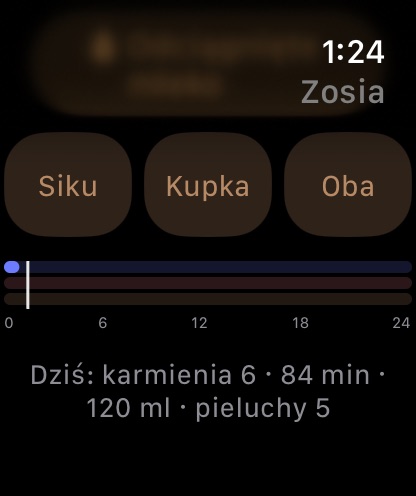 Dziś: sen, karmienia, pieluchy