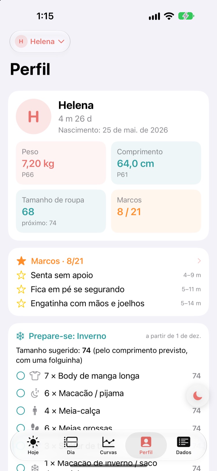 Perfil: marcos, guarda-roupa